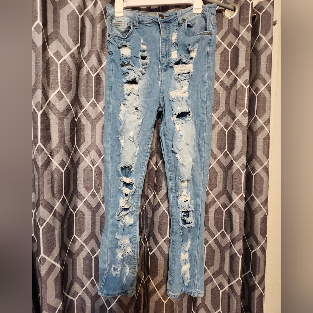 VIP Ripped Light Blue Skinny Jeans